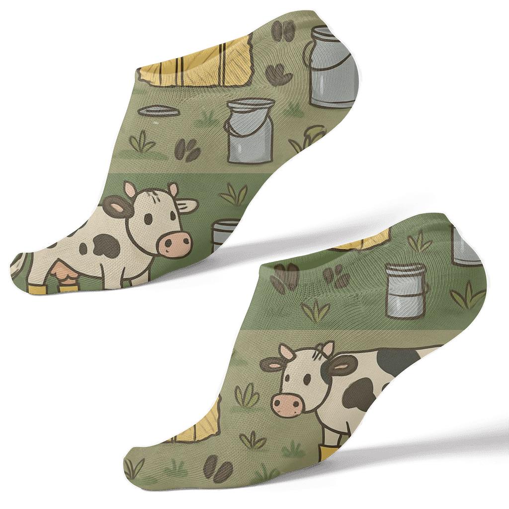 Pasture Parade Cow Pattern Bands designer print ankle socks