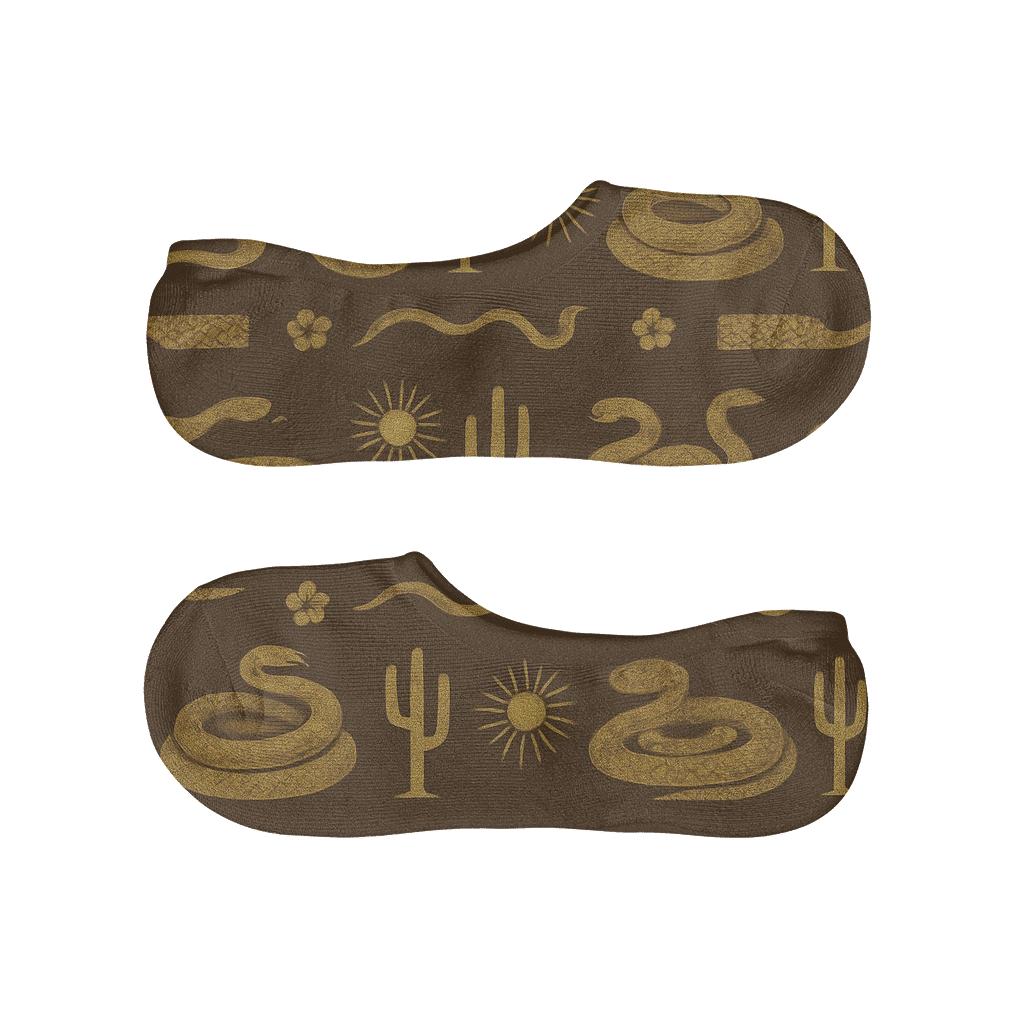 Desert Bandana Pattern With Snake Motifs designer printed no-show socks