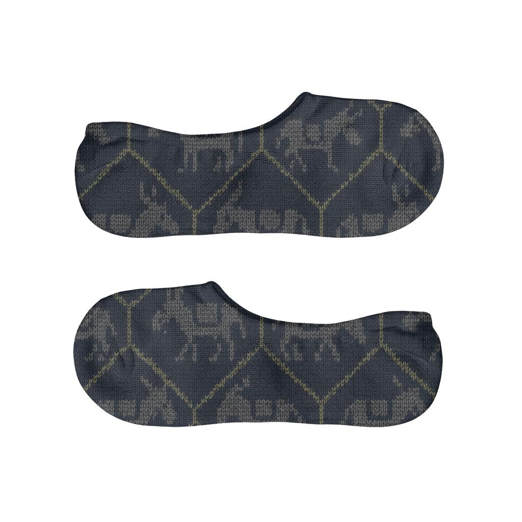 Knitted Pattern Illusion Donkey Crafted Tiles trendy no-show sock styles