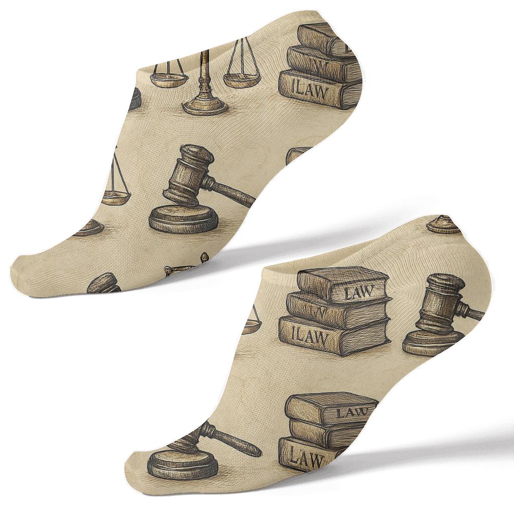 Vintage Court Ledger, Judge Edition unique graphic ankle socks
