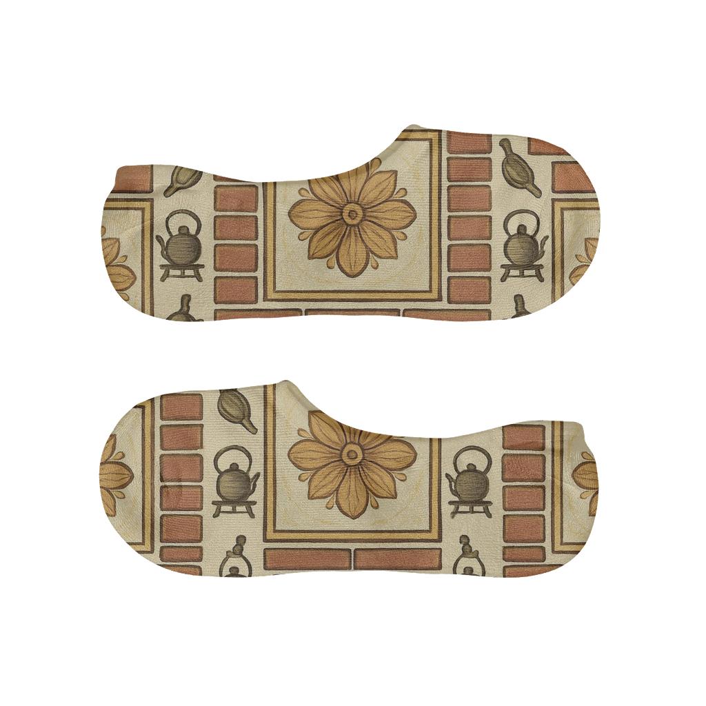 Brickwork Hearth Tiles With Heart Mantel Study unique hidden socks