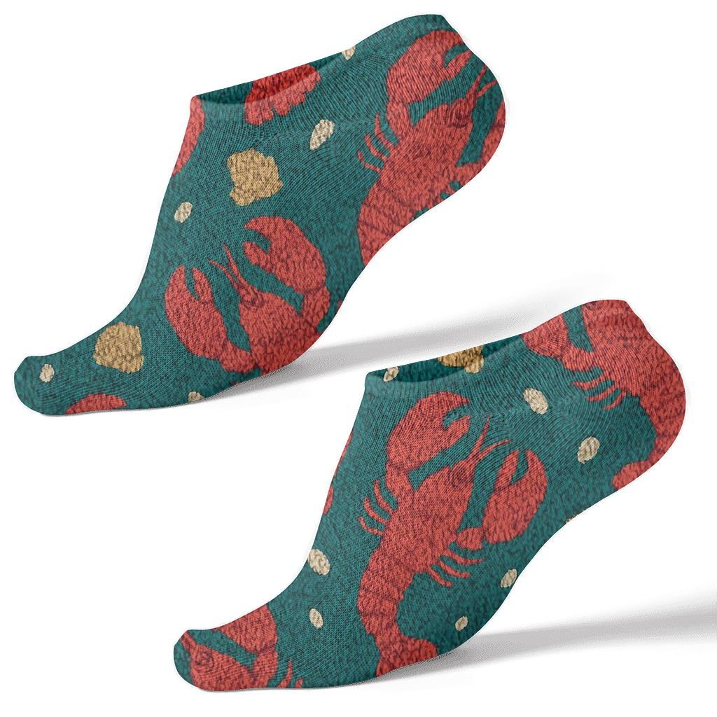 Knitted Illusion Lobster Chevron Tiling custom ankle socks