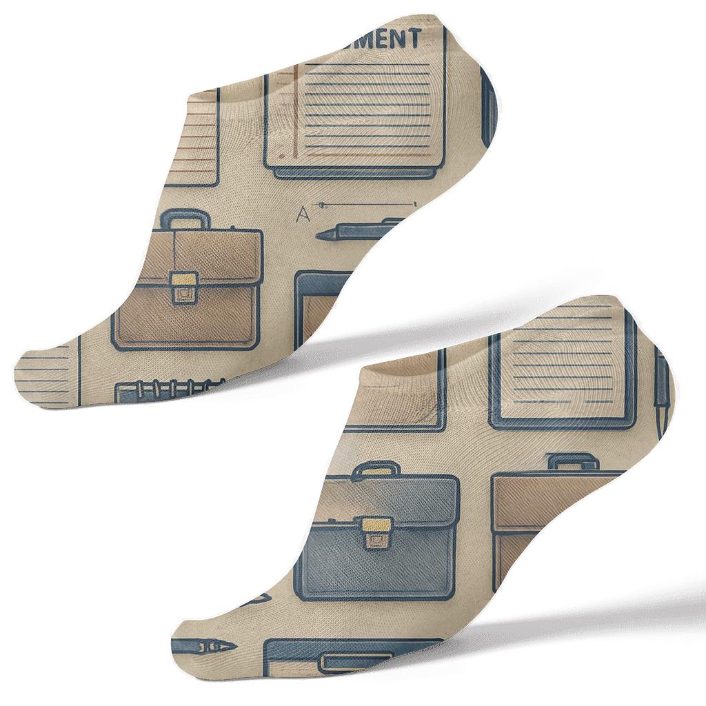Legal Collage Pattern For Paralegal Essentials premium sports ankle socks