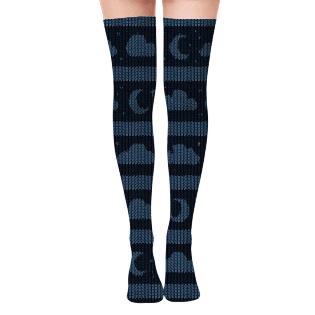 Clouds-Quilted Stratus Bands personalized over-the-knee socks