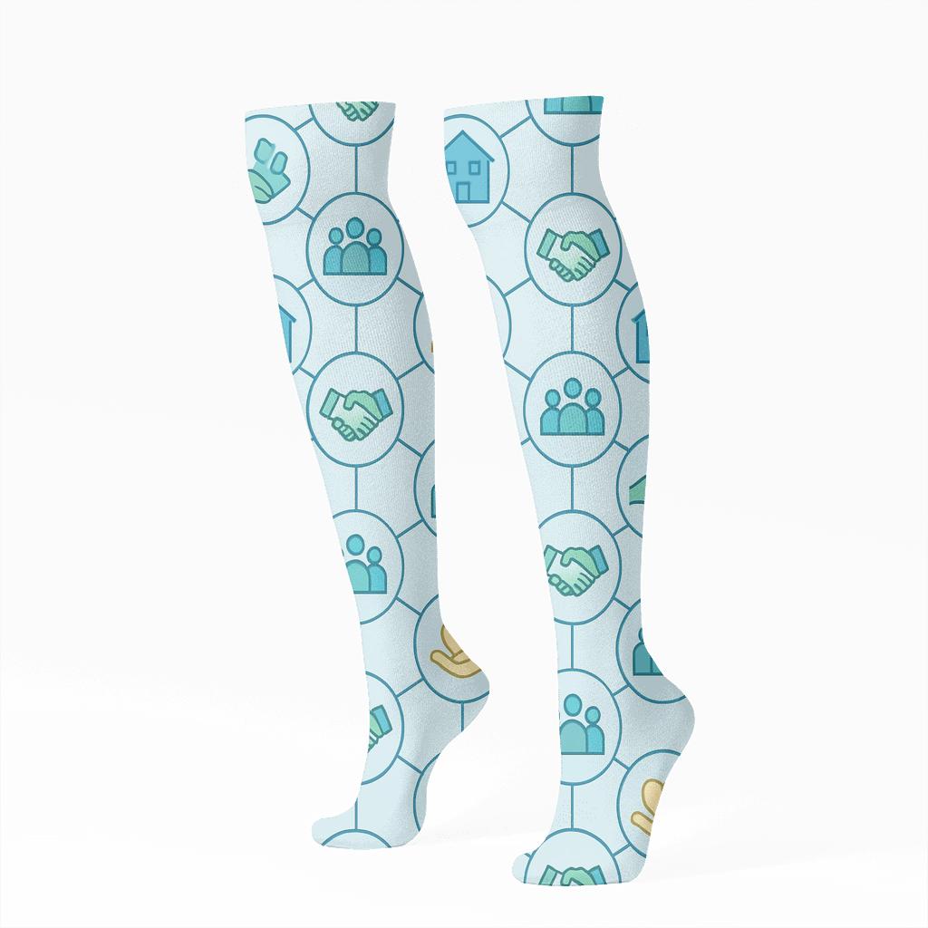 Community Lattice For Social Worker premium sports knee-high socks