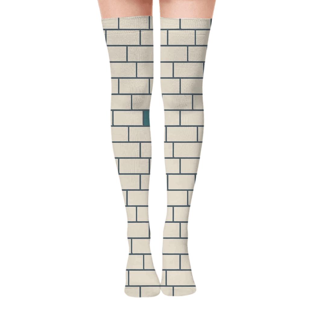 Stepped Brick Micro Offset custom over-the-knee socks