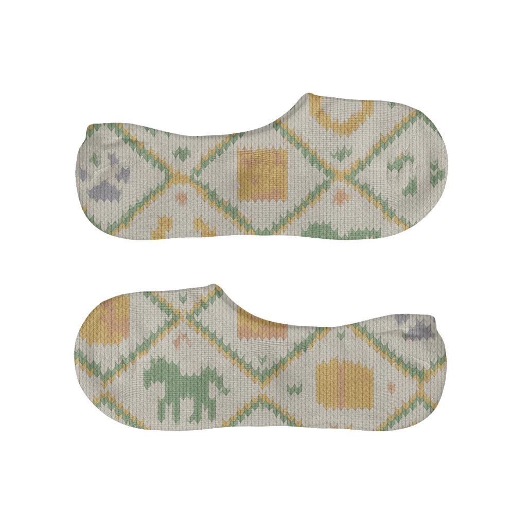 Knitted Illusion Meadow Lattice With Pony Silhouettes unique hidden socks