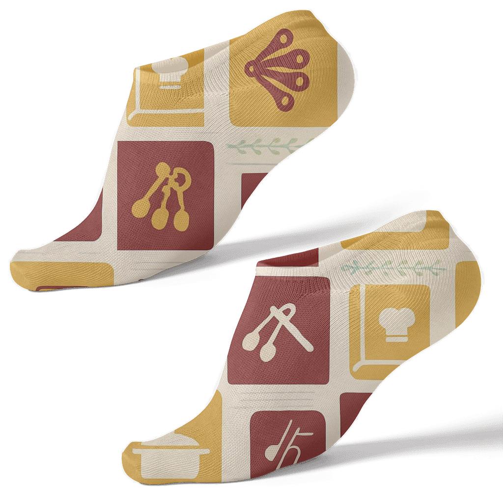 Recipe Tiles With Cook Notes And Herb Bands designer print ankle socks