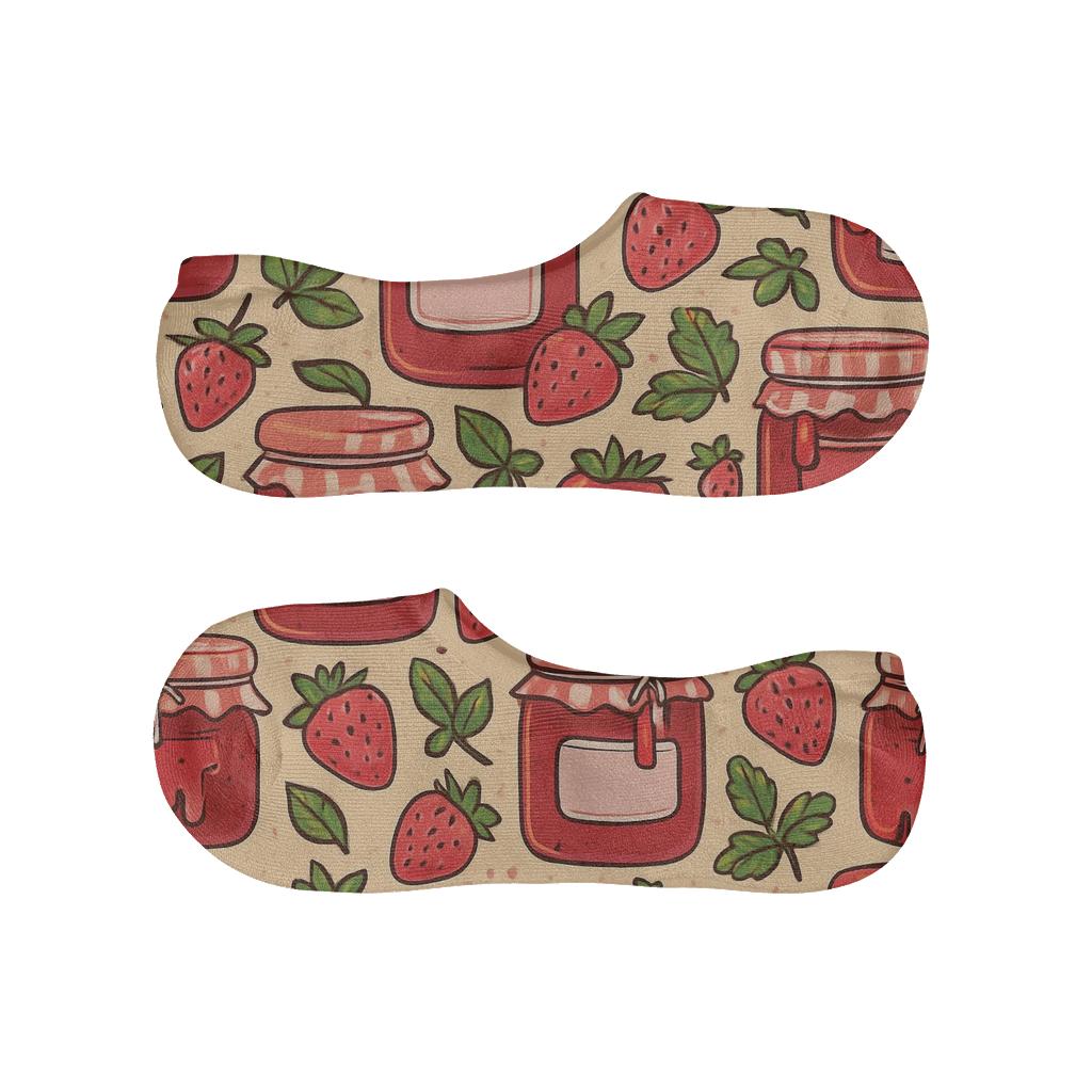 Strawberry Jam Jar Tile Parade trendy no-show sock styles