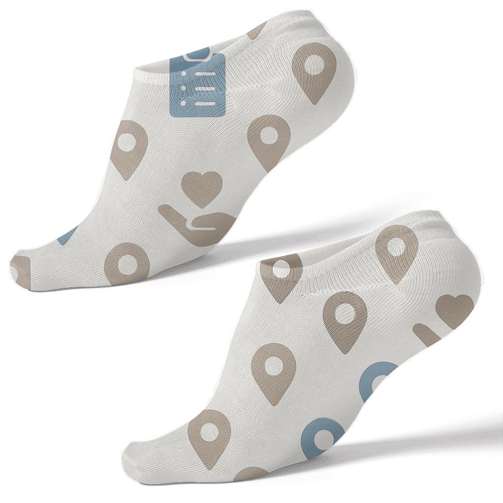Helping Hands Lattice Pattern With Social Worker Motifs soft everyday ankle socks