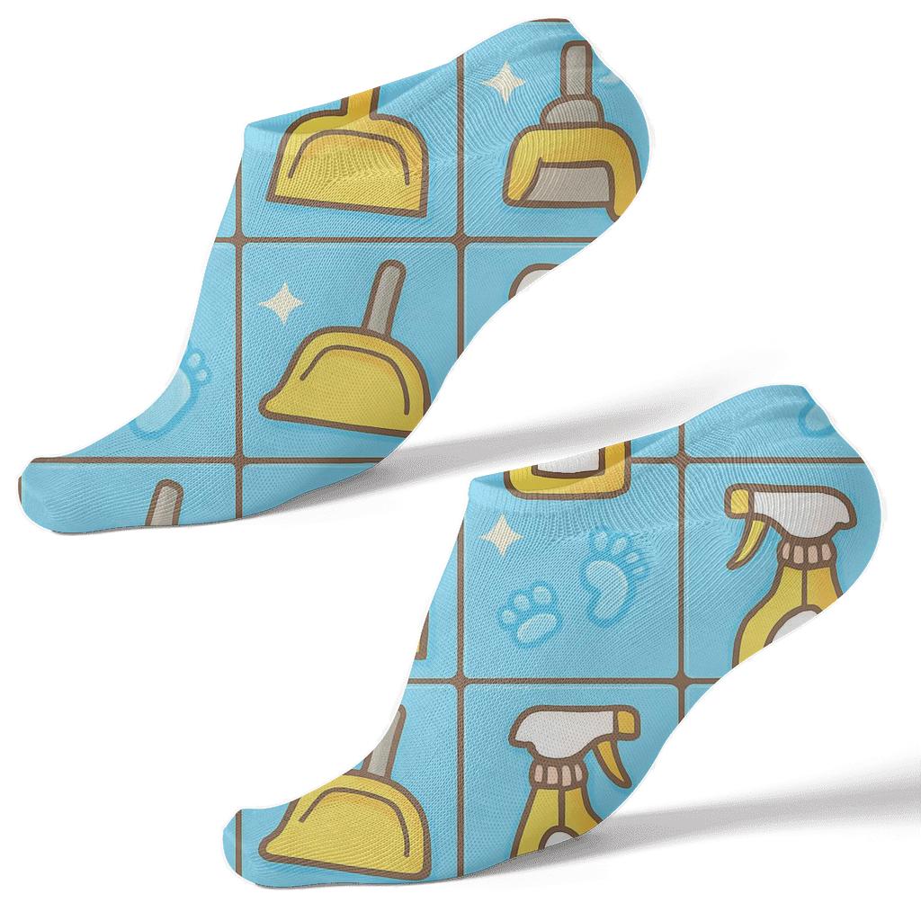 Janitor Mophead Tile Tessellation unique graphic ankle socks