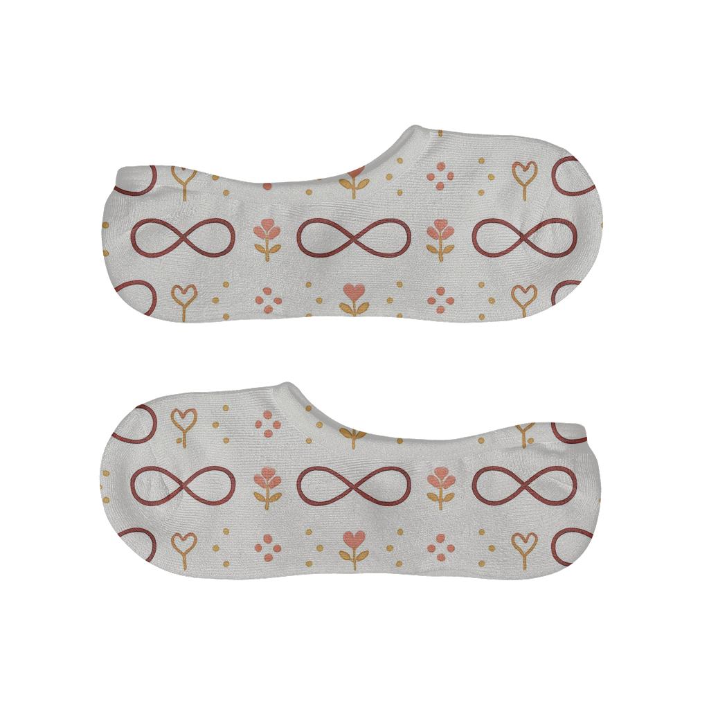 Heart Florals With Valentines Infinity Heart Bands trendy no-show sock styles