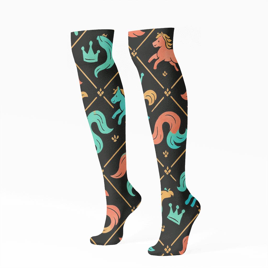 Midnight Lattice Pony Crown Parade stylish athletic knee-high socks