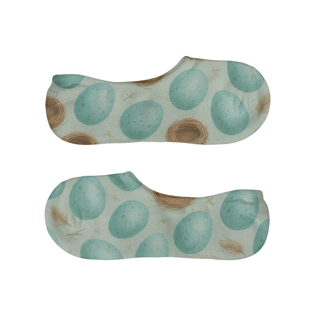 Robin Egg Scatter On Pale Mint Background comfortable low-cut socks