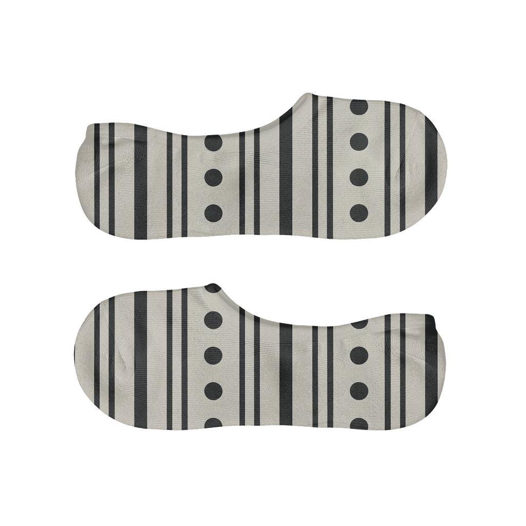 Banded Stripe With Dot Counters custom no-show socks