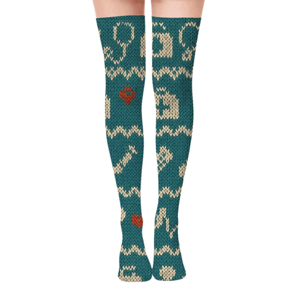 Doctor Stitchwork Instrument Fair Isle premium cozy over-the-knee socks