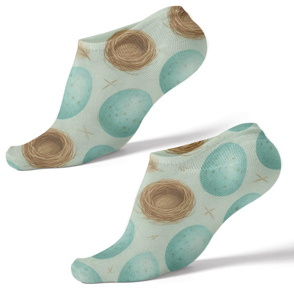 Robin Egg Scatter On Pale Mint Background trendy patterned ankle socks