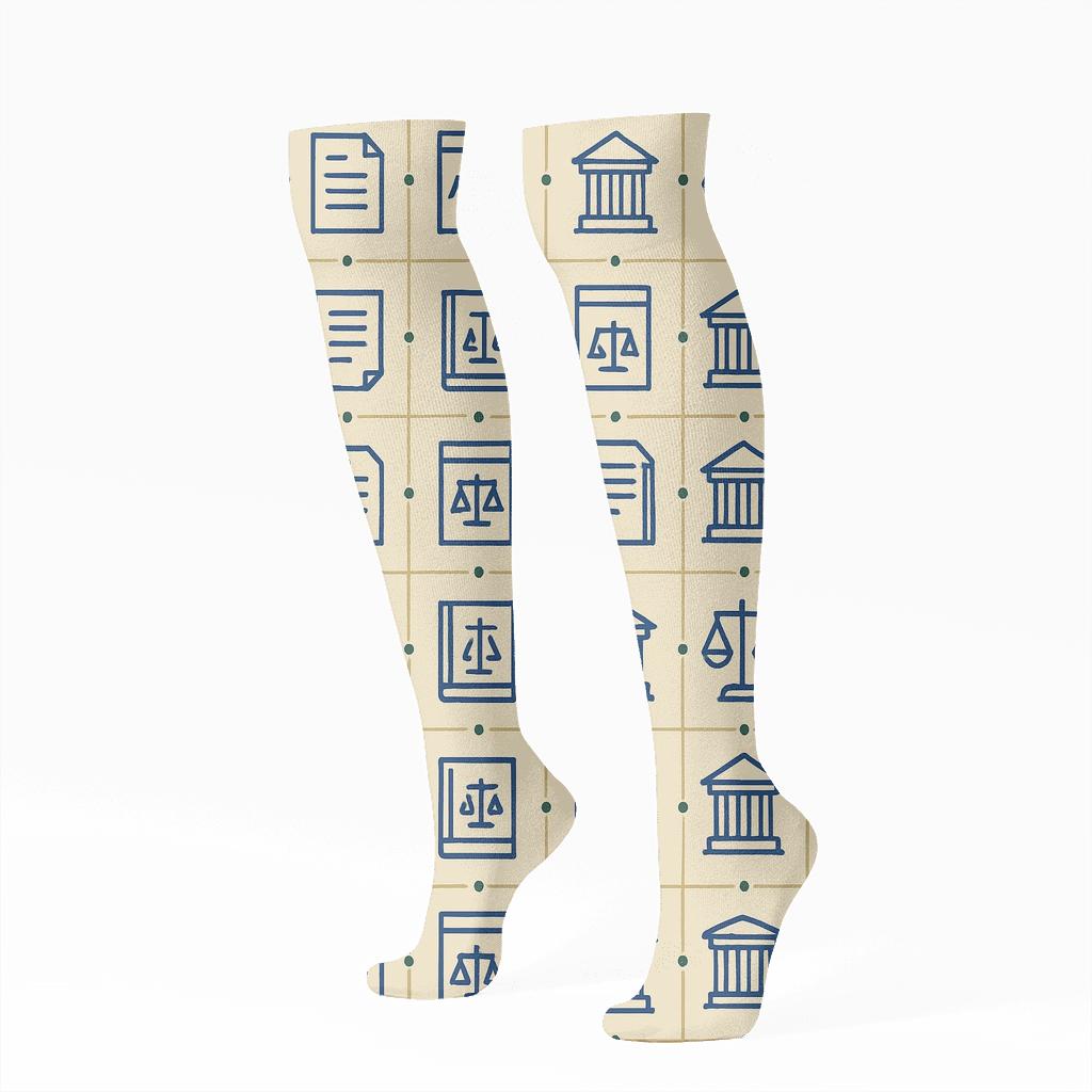 Modern Minimal Lawyer Brief Lattice custom knee-high socks