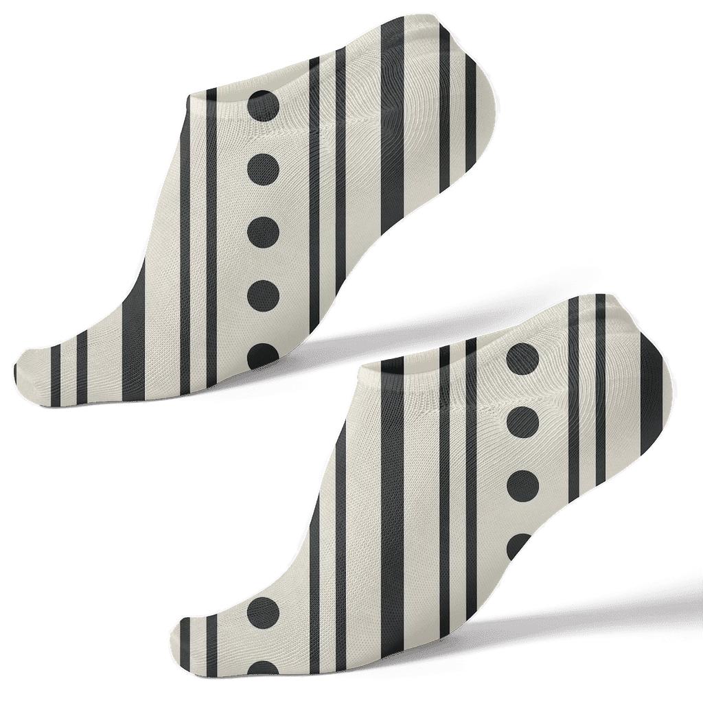 Banded Stripe With Dot Counters custom ankle socks