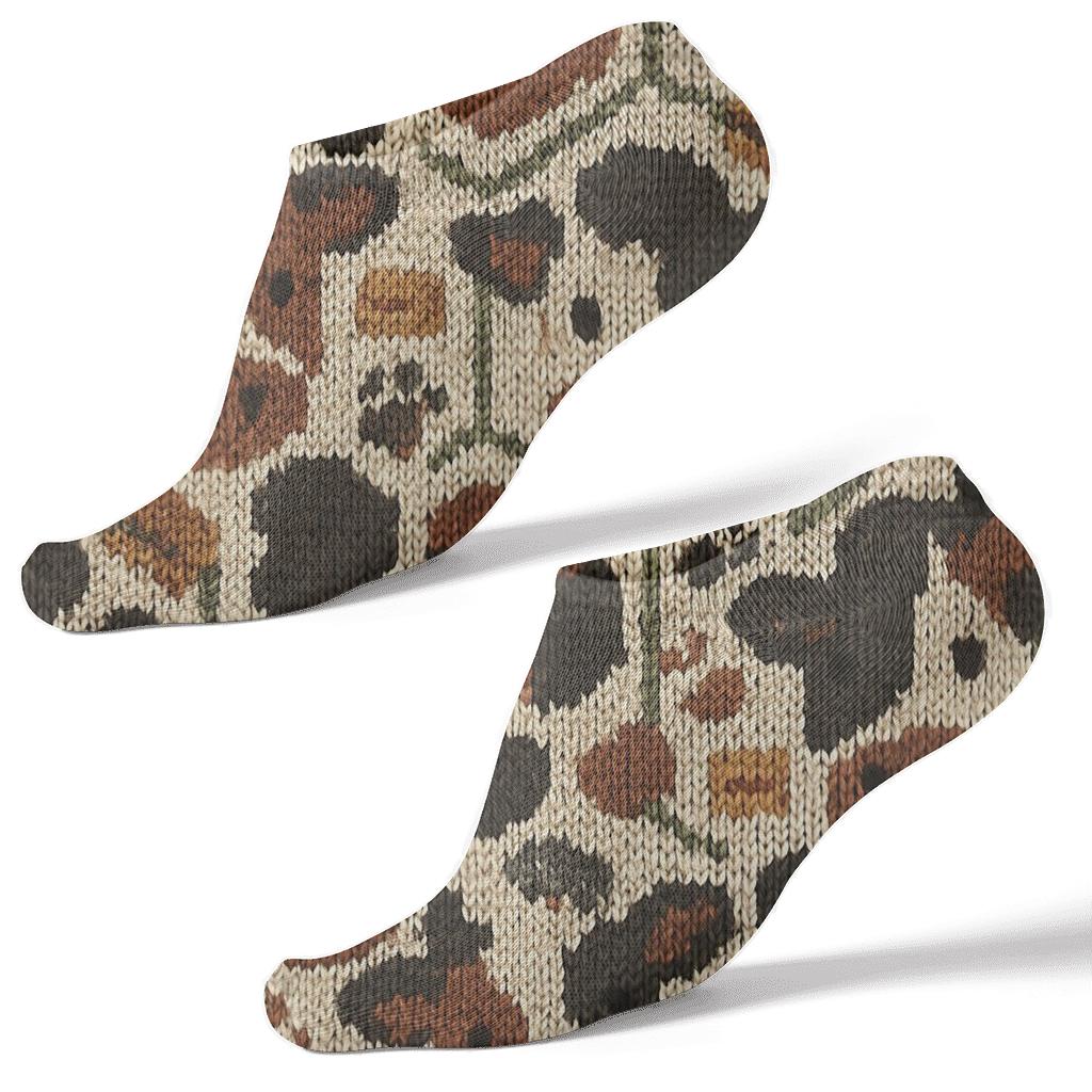 Pasture Knit Cow Tessellation custom ankle socks