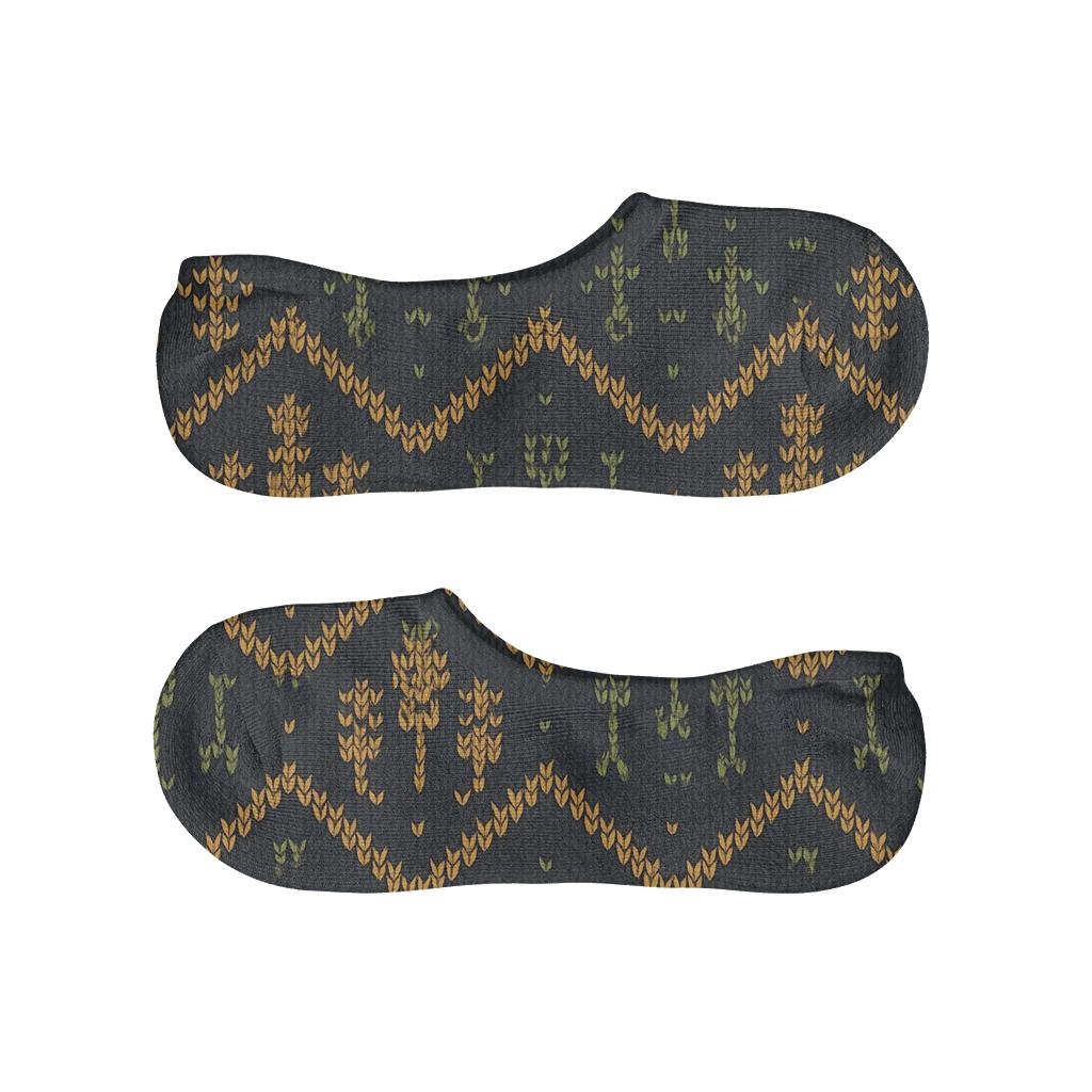 Knitted Farmer Grade Wheat Chevron personalized no-show socks