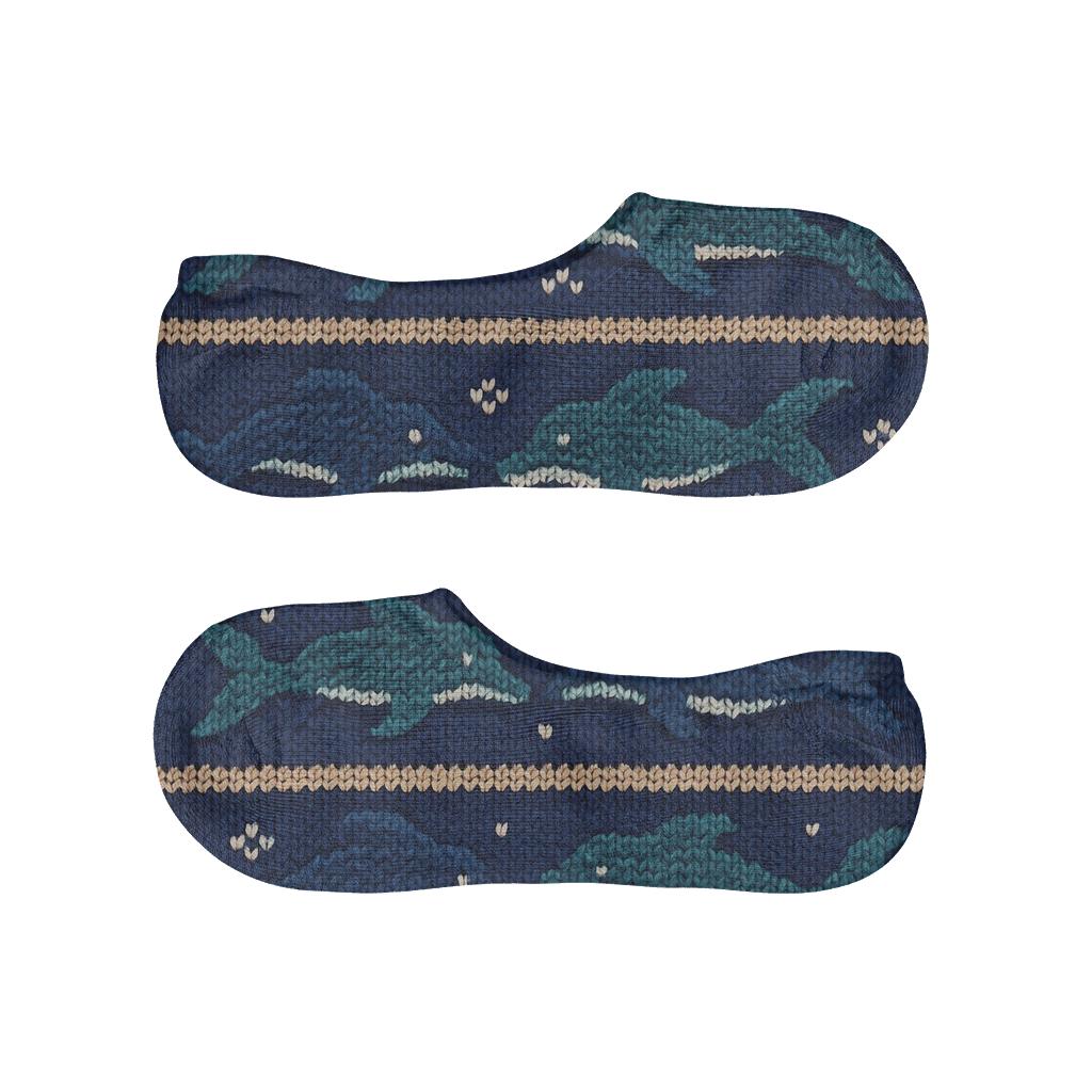Knitted Current Bands With Dolphin Motifs comfortable low-cut socks