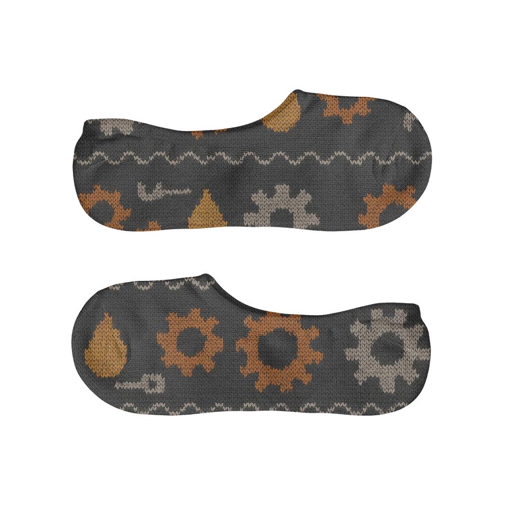Mechanic-Grade Knitted Gear Parade personalized no-show socks