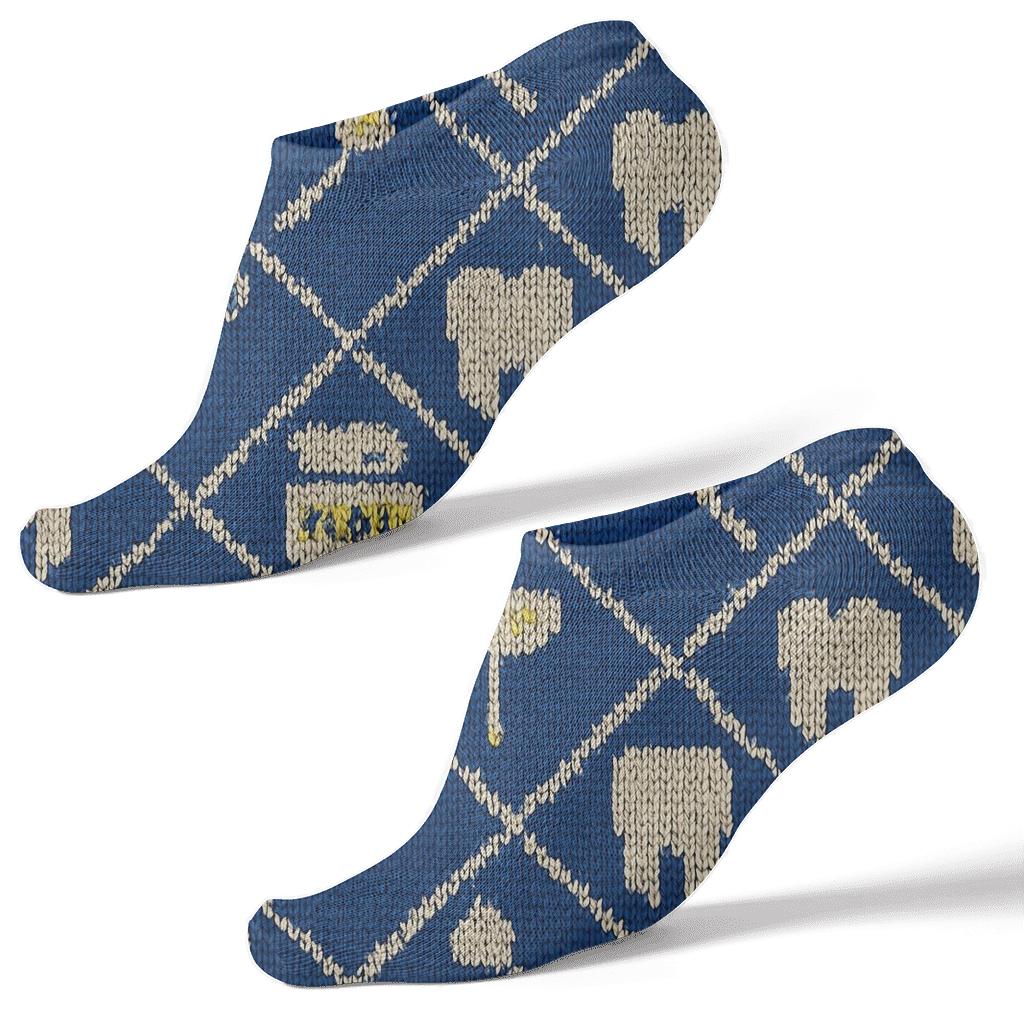 Dentist Tool Lattice Knit Illusion premium sports ankle socks