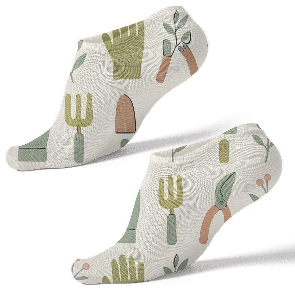 Garden Tools With Gardener Rhythm Grid comfortable cotton ankle socks
