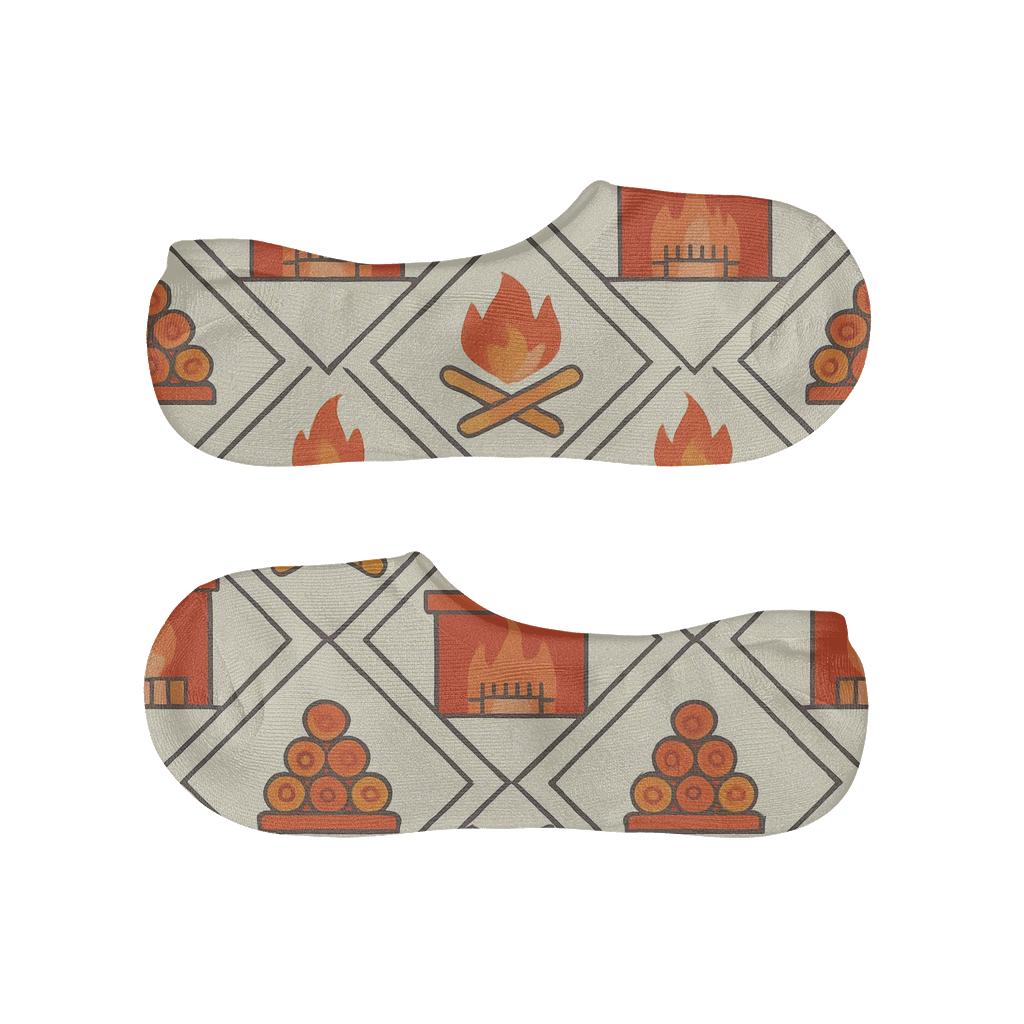 Ember Lattice Fireplace-Crafted Tiles soft cotton no-show socks