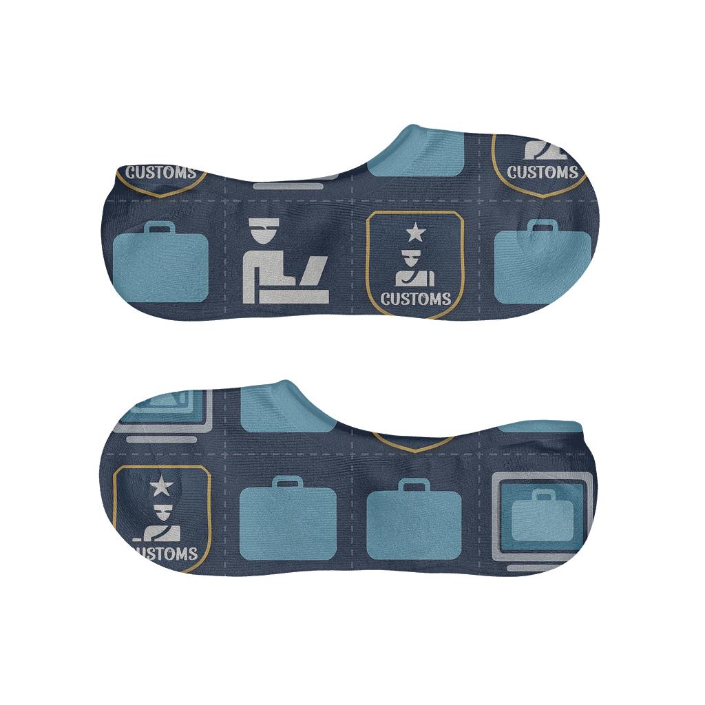 Customs Officer Badge And X Ray Luggage Grid trendy no-show sock styles