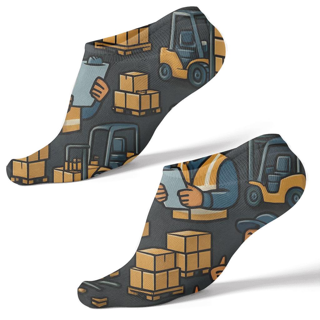 Shift Change Tiles For Warehouse Worker trendy patterned ankle socks