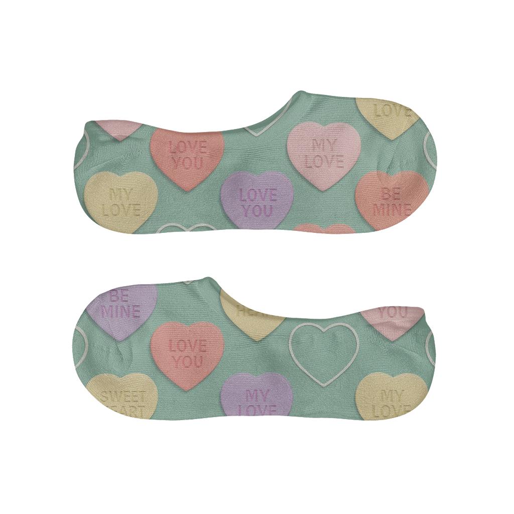 Minimalist Grid With Valentine S Candy Heart Messages unique hidden socks