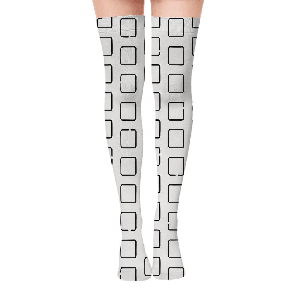 Square Loop Track comfortable cotton over-the-knee socks
