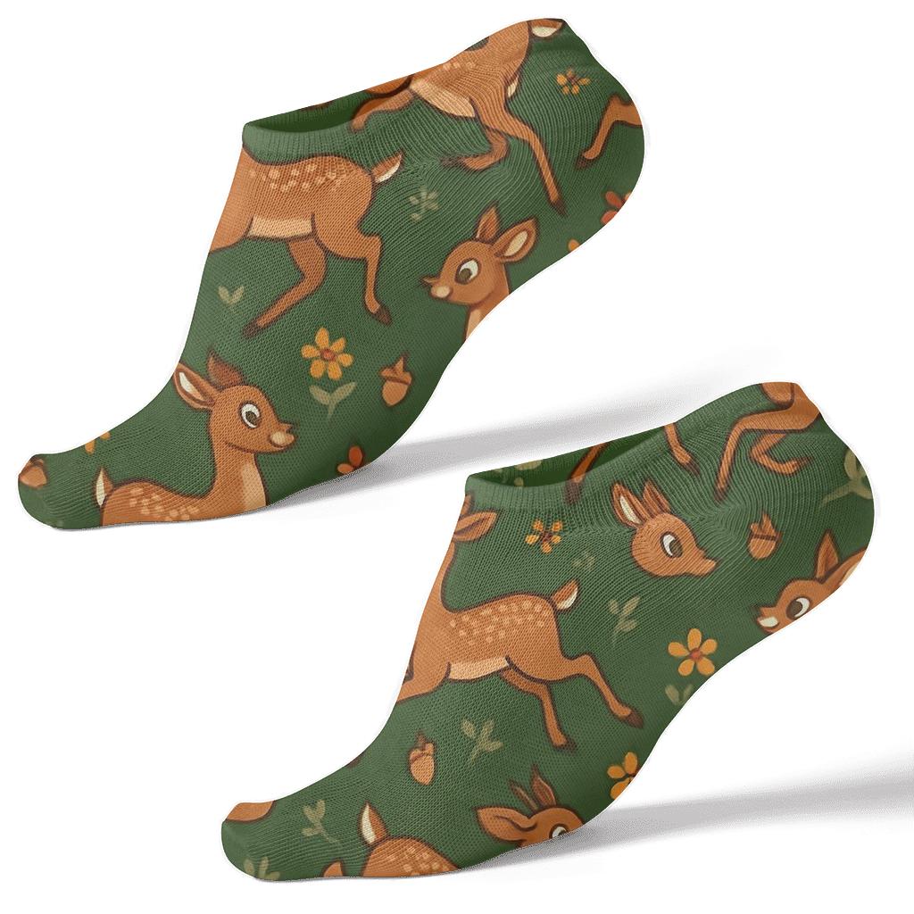 Woodland Parade With Deer In Rhythm custom ankle socks