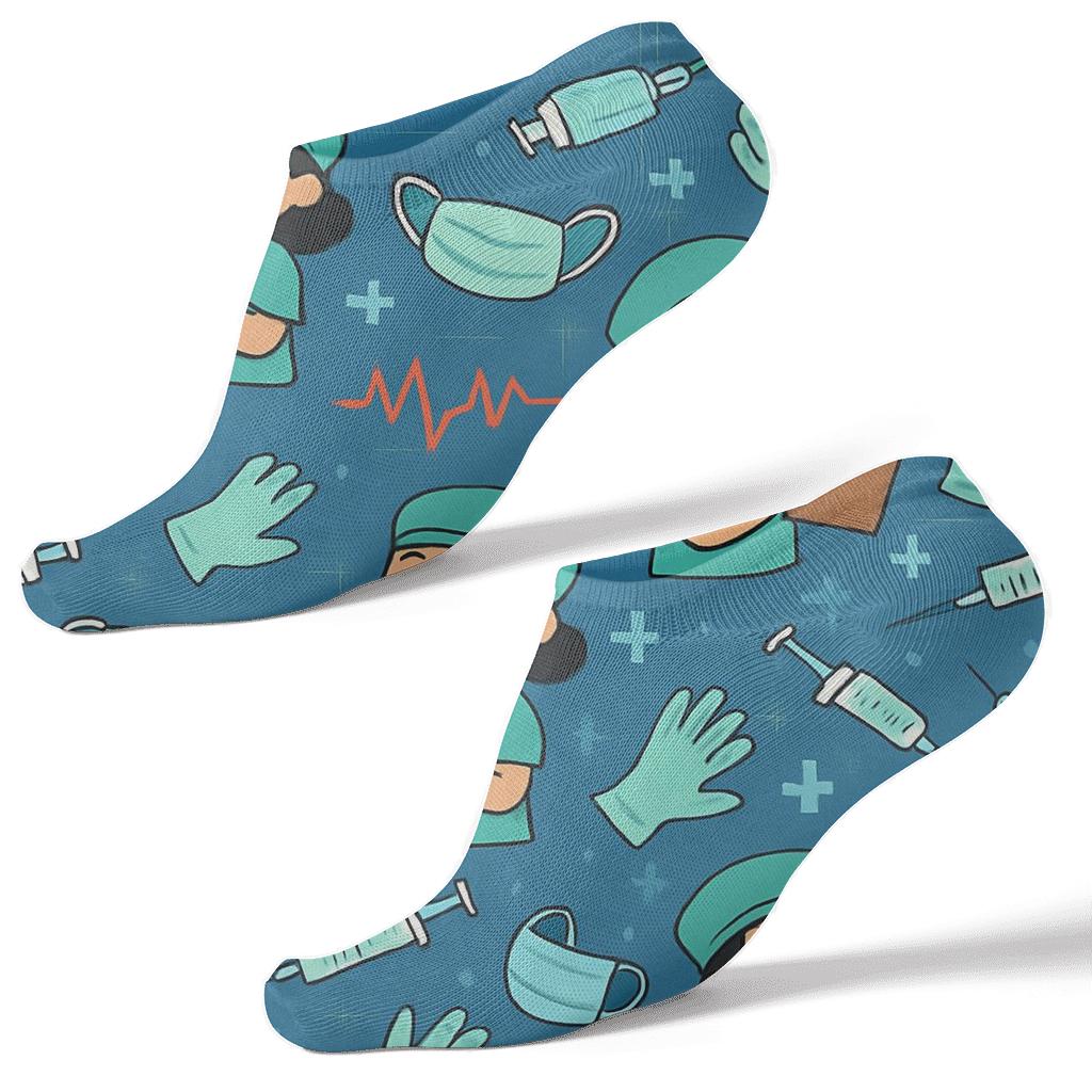 Clinic Icons In Nurse Celebration Repeat unique graphic ankle socks
