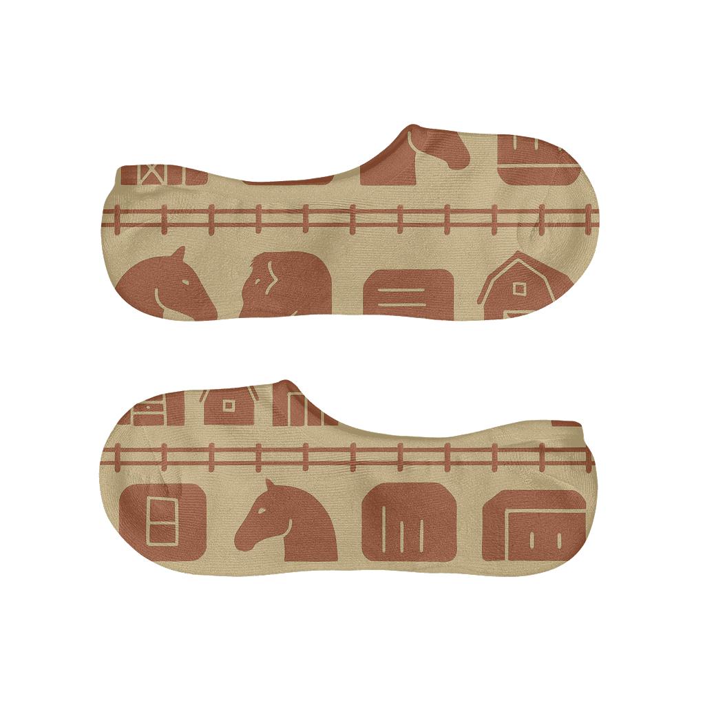 Barn Silhouette Grid With Rancher Details custom no-show socks