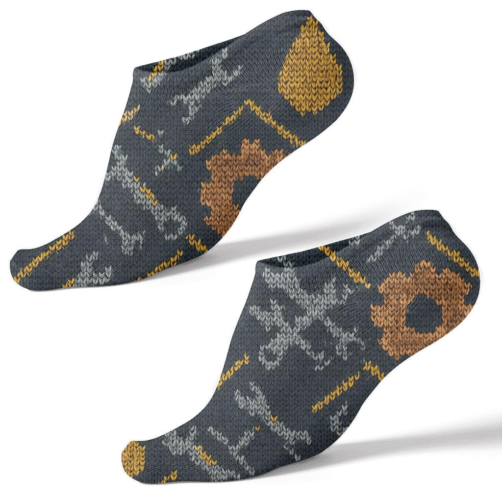 Mechanic-Grade Knitted Gear Parade designer print ankle socks