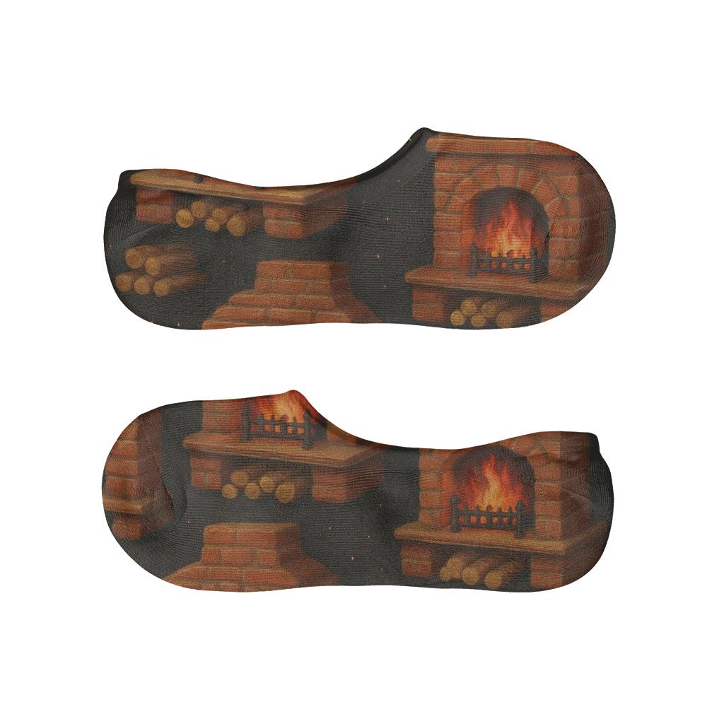 Cabin Hearth Tiles With Fireplace Glow comfortable low-cut socks
