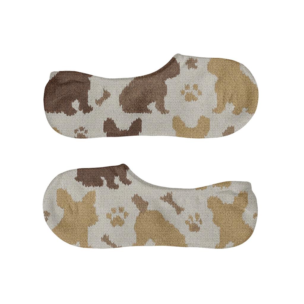 Knitted Brindle Bulldog Cable Tessellation breathable no-show socks