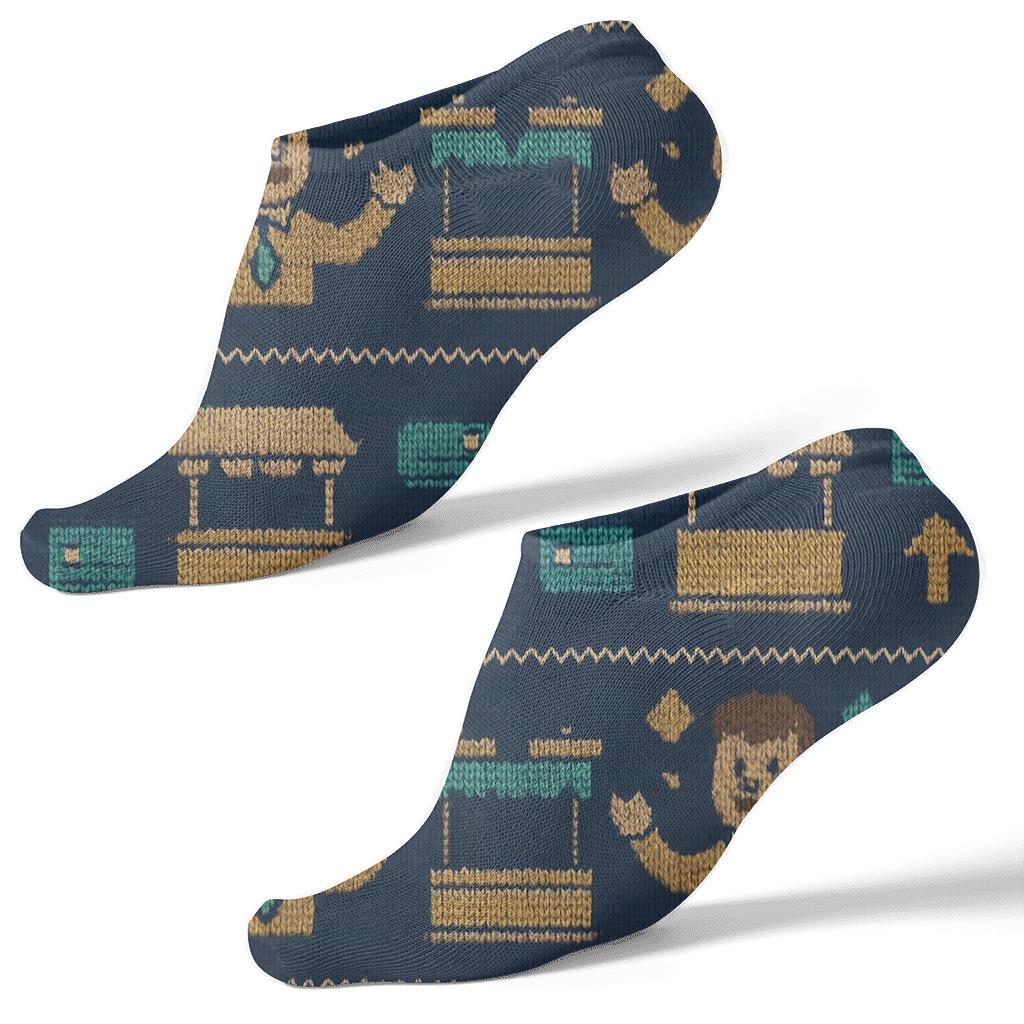 Salesperson Knit-Pattern Deal Parade designer print ankle socks