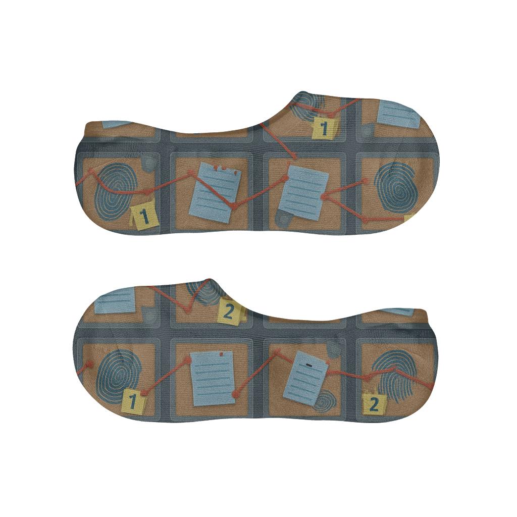 Evidence Board Rhythm For Police Detective low cut no-show socks