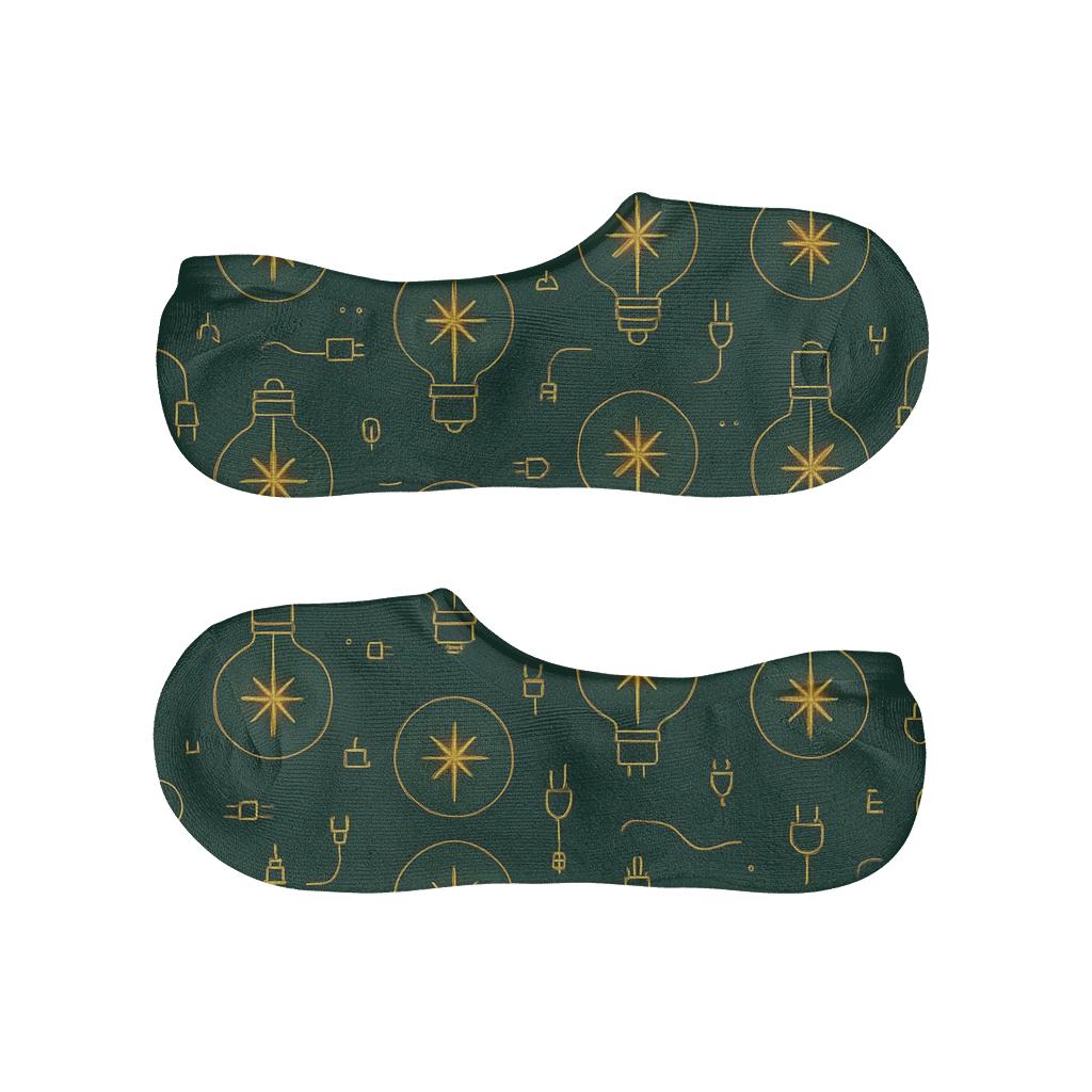 Evergreen Filament Starburst Tile Grid anti-slip no-show socks