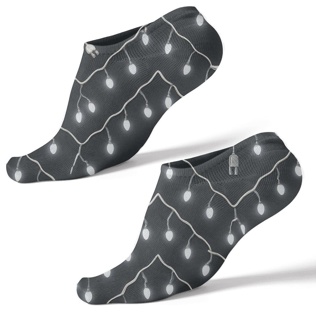 Midnight Icicle Light Chevron Lattice soft everyday ankle socks