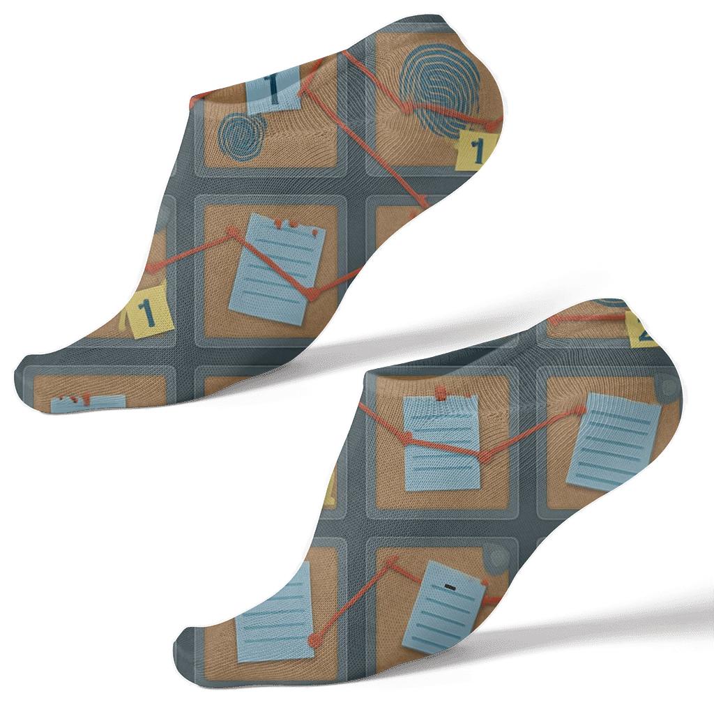Evidence Board Rhythm For Police Detective soft everyday ankle socks