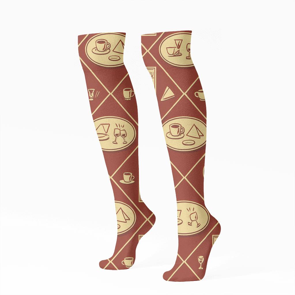 Waiter-Ready Tray Tessellation soft everyday knee-high socks