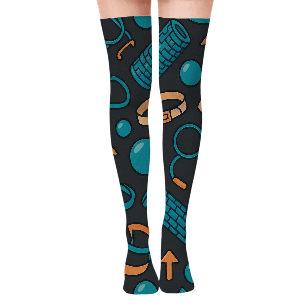 Rehab Tool Confetti With Physical Therapist Charm custom over-the-knee socks