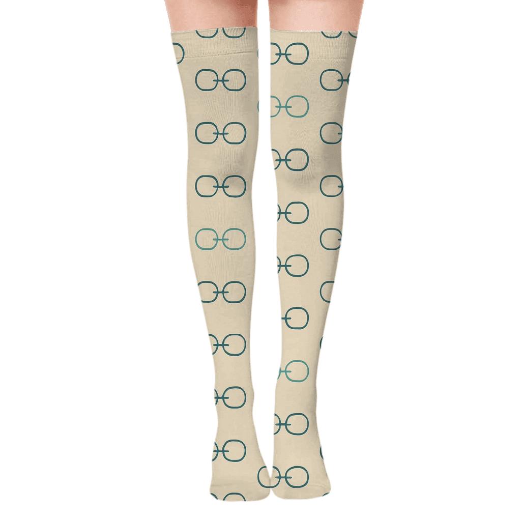 Nebula Loop Chain Grid custom over-the-knee socks
