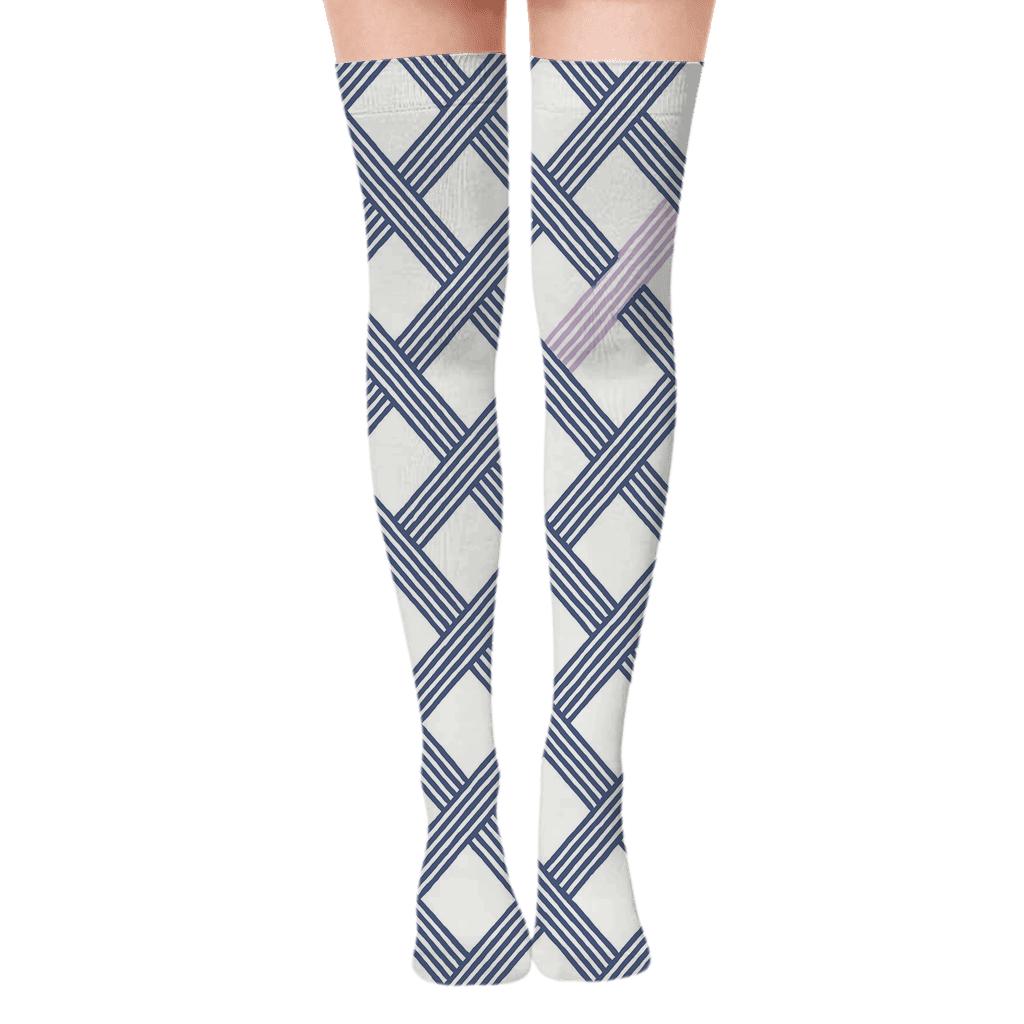 Aurora Band Interleave trendy patterned over-the-knee socks