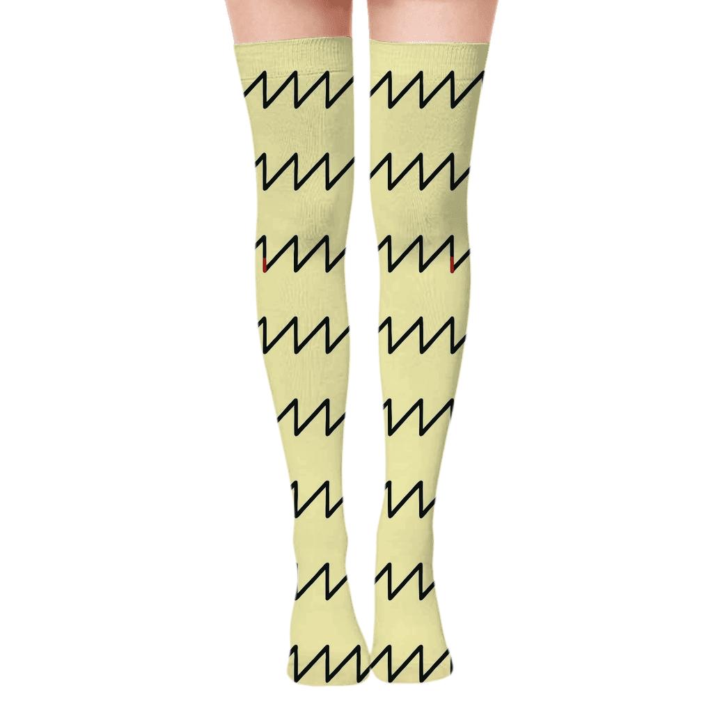 Solar Flare Sawtooth Trim stylish fashion over-the-knee socks
